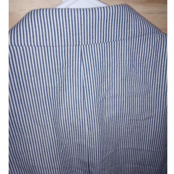 Men's NWT Chaps Navy Pinstripe Suit Jacket  48L Seersucker Blazer Preppy - Picture 5 of 5